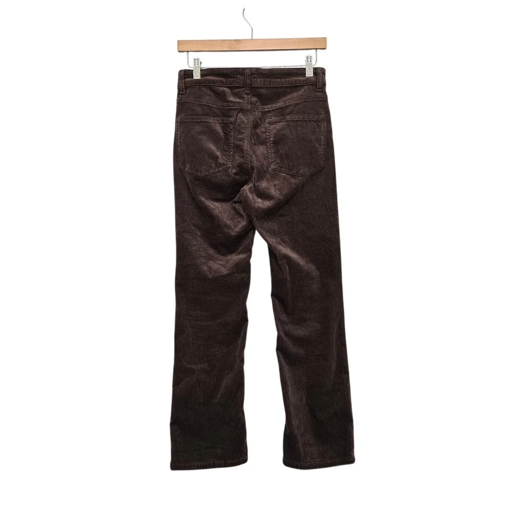 Pilcro Anthropologie Brown Corduroy Straight Leg Mid Rise Pants Size 28 Espresso
